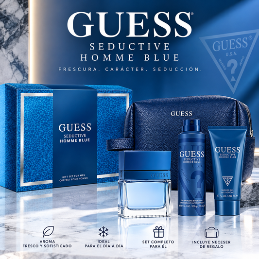 Guess Set Seductive Homme Blue 3p 3.4 Edt M